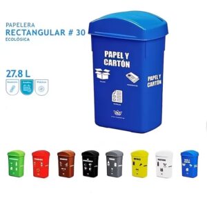 PAPELERA RECTANGULAR  # 30 ECOLOGICO REY